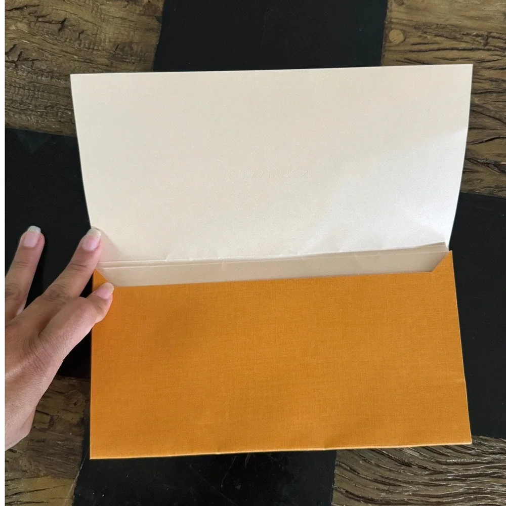 Louis Vuitton Saffron Orange Gift Envelope Luxury Stationery Logo 8.5x4.25